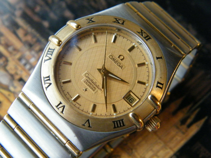 VINTAGE 1990’s OMEGA CONSTELLATION PERPETUAL CALENDAR 18KT GOLD & STEEL MODEL 396.1202 IN EXCEPTIONAL CONDITION