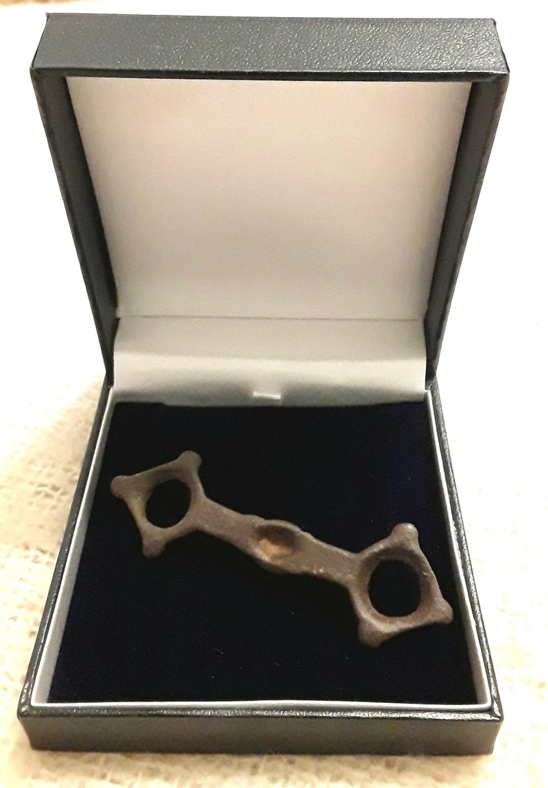 A Viking Bronze Horse Harness Cheek Piece.