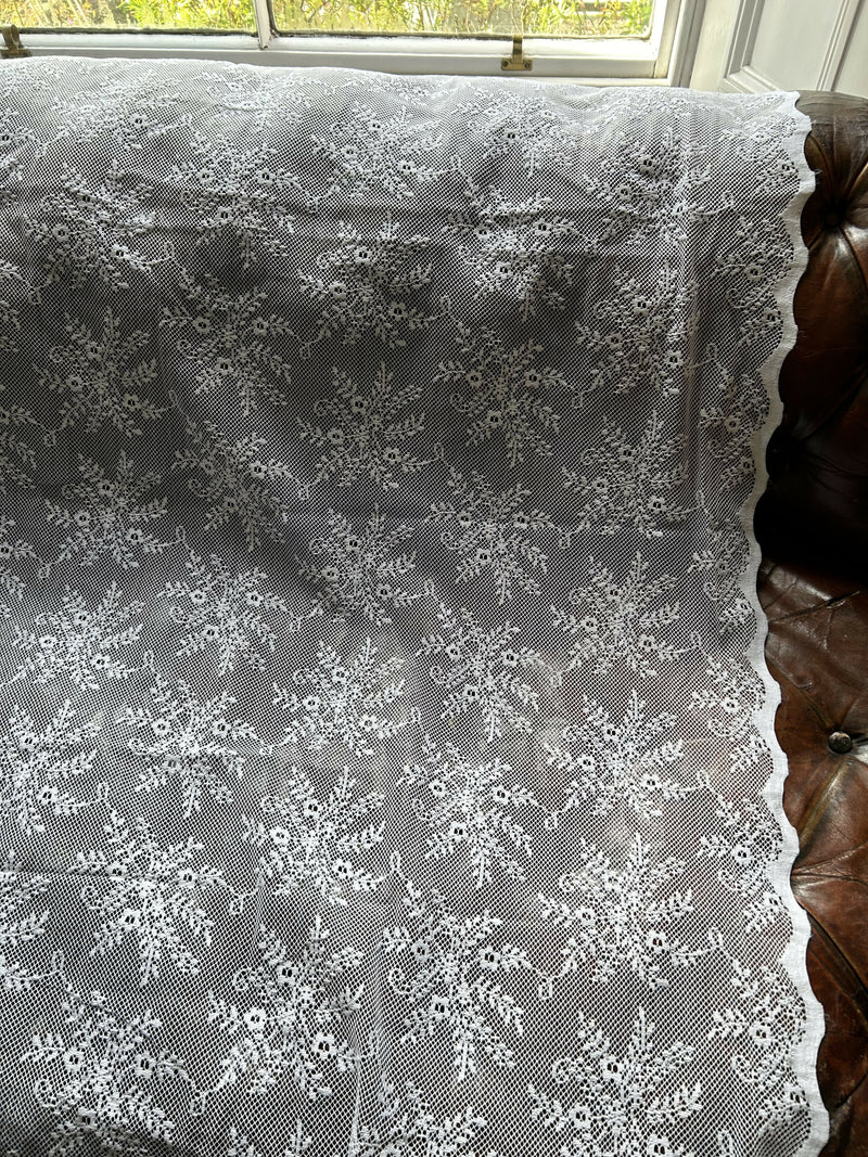 Stunning Laura Ashley period design cream cotton Curtain Panelling 60”wide per metre