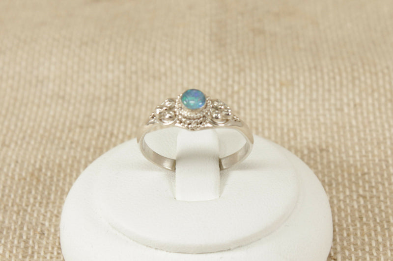 Silver & Opal Triplet Ring
