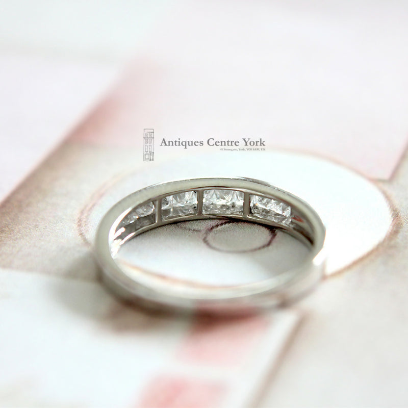 Platinum Princess Cut Diamond 0.50ct Half Eternity Ring