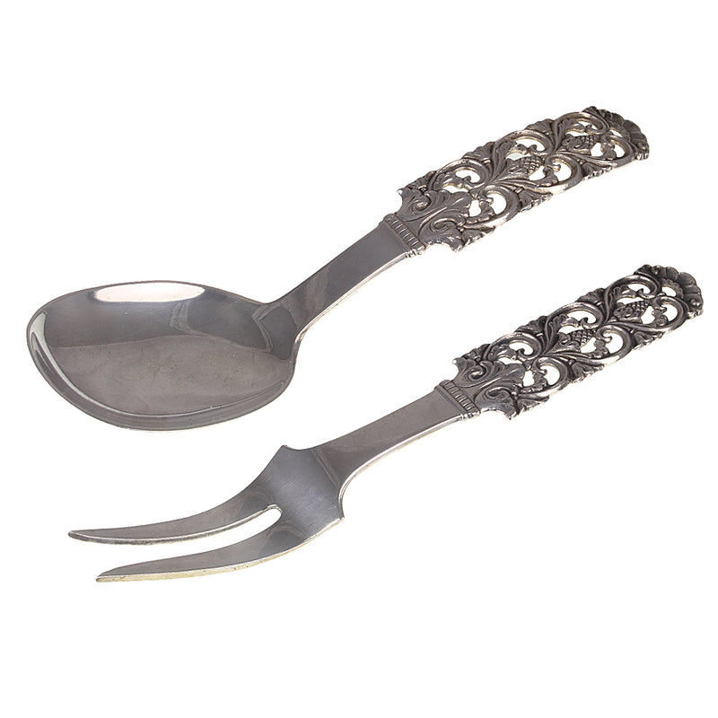 Norweigan Silver Serving Spoon & Fork - Maker Brodrene Lohne