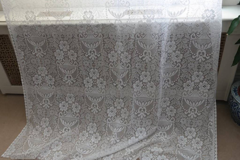 Portia - Victorian Style Cream cotton Lace Curtain Panelling By The Metre- Width 90cms - 36""