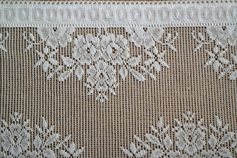 Scalloped Country cottage valance in cream 12” - sold per metre wide 1m