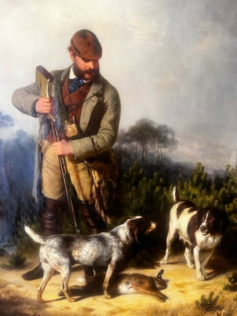 'His Masters Spaniels' 19th Century Oil Painting