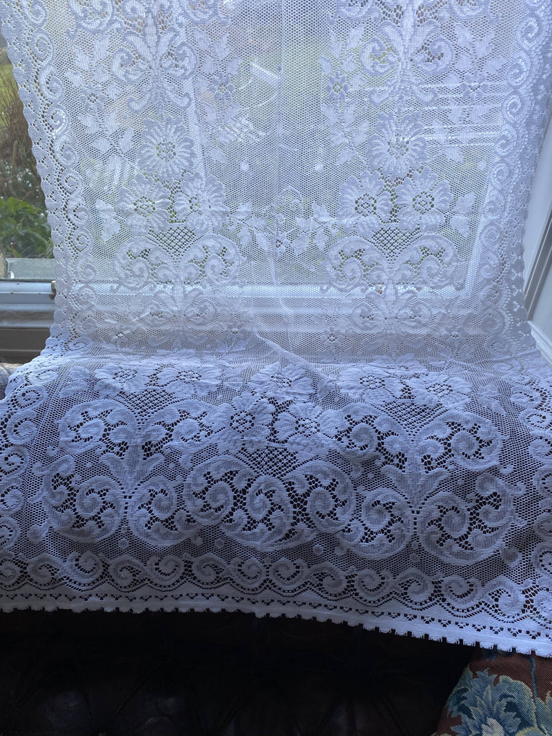 Country Cottage Style Cotton Lace Curtain 36”/90”readymade