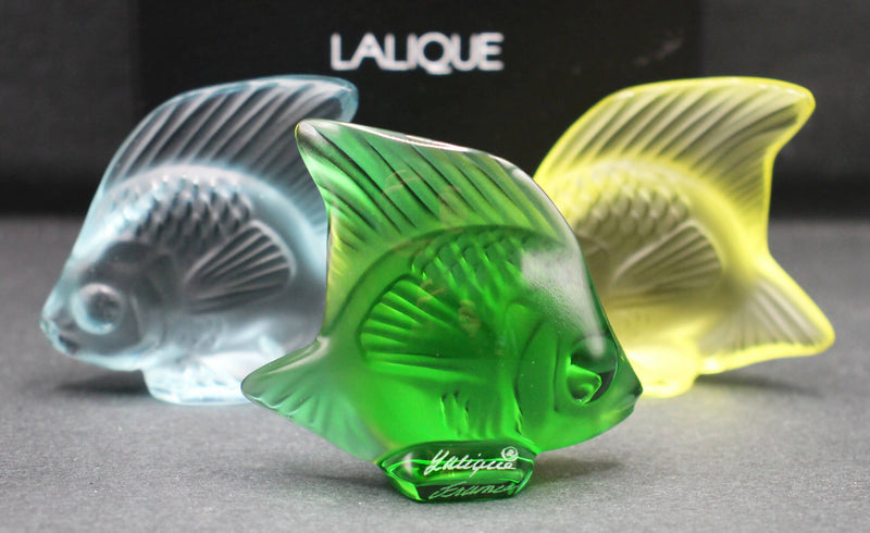 New Lalique: Emerald green fish seal/sculpture