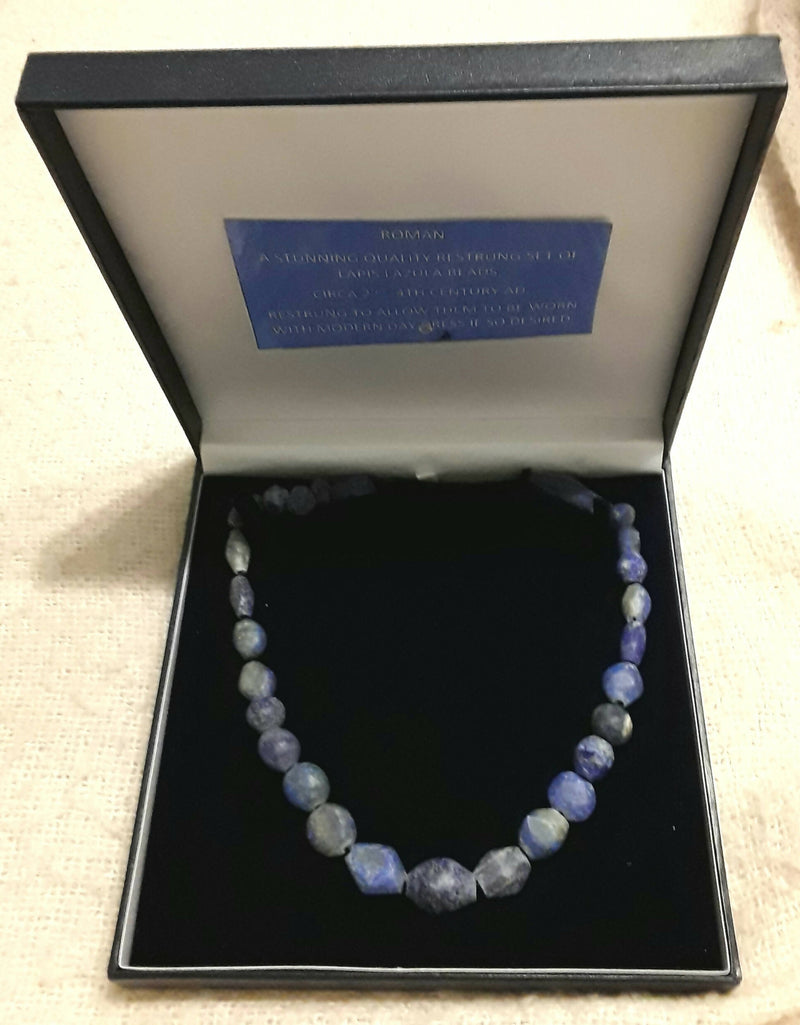 A Restrung Set Of Roman Lapis Lazuli Beads.