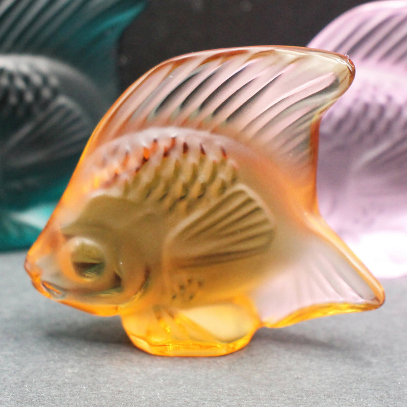 New Lalique: Amber fish seal/sculpture
