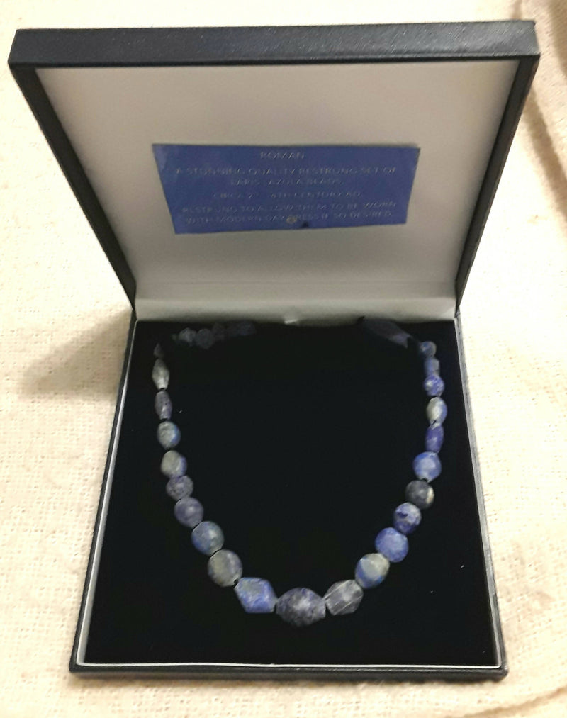 A Restrung Set Of Roman Lapis Lazuli Beads.
