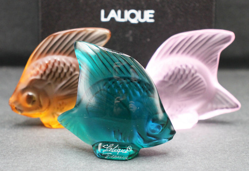 New Lalique: Turquoise fish seal/sculpture