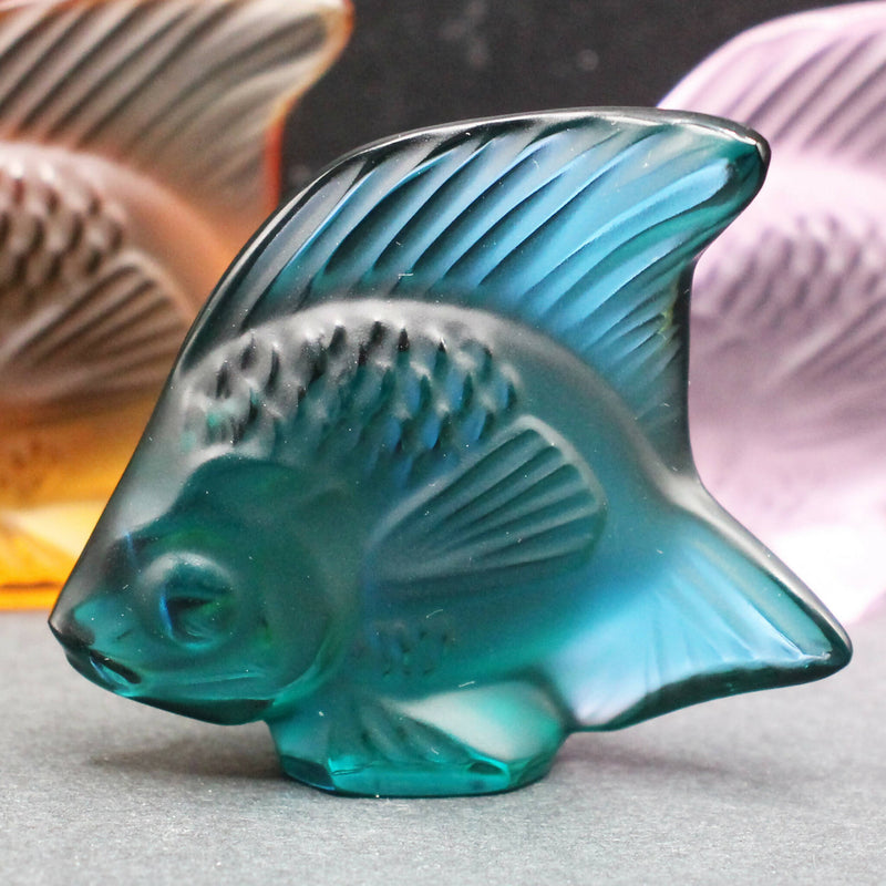 New Lalique: Turquoise fish seal/sculpture