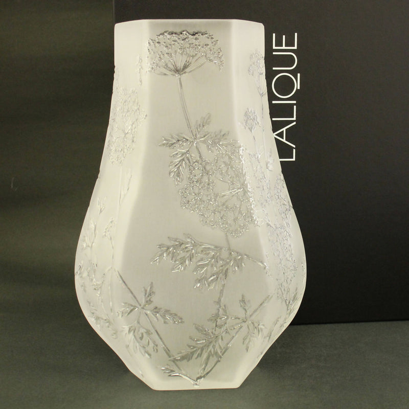 New Lalique: "Ombelles" large clear vase