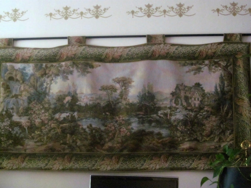 Vintage Design Pastimes Antique Style Large Tapestry Panel 74" x 36"