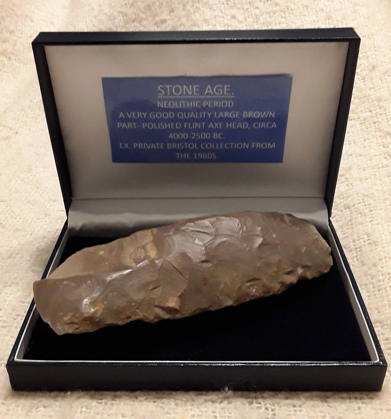 Stone Age-Neolithic Period Large Flint Axe Head.