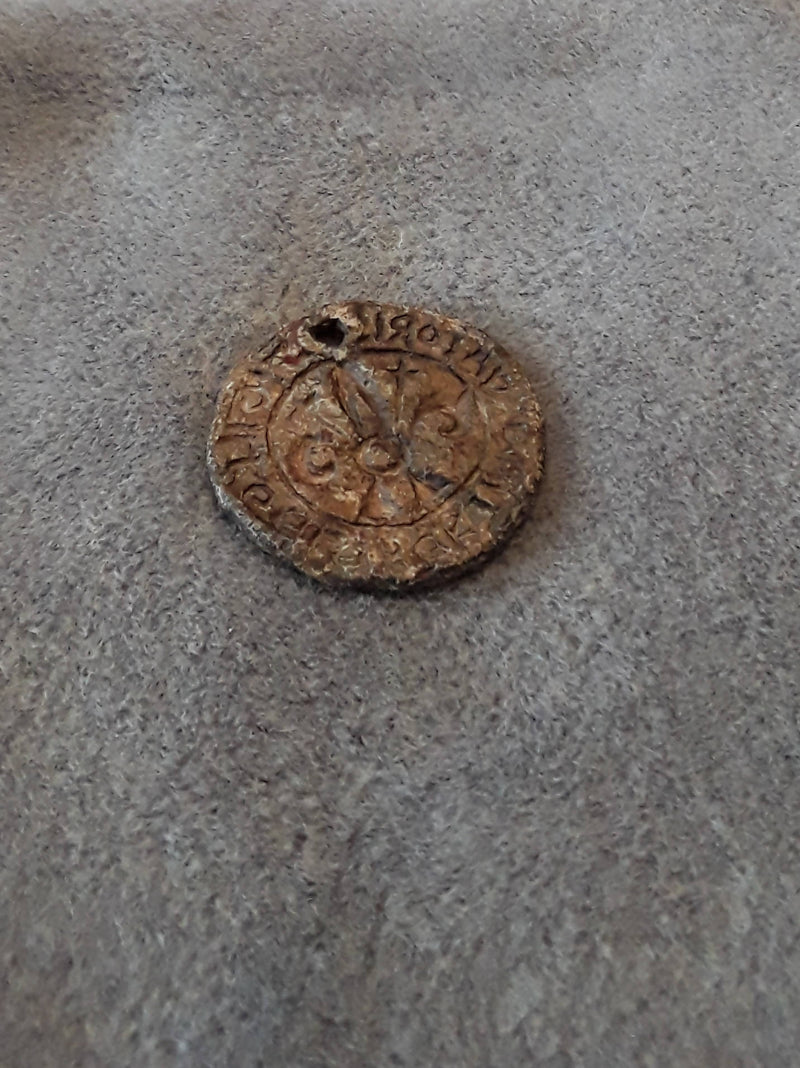 A large Medieval Period Lead Personal Seal Matrix.