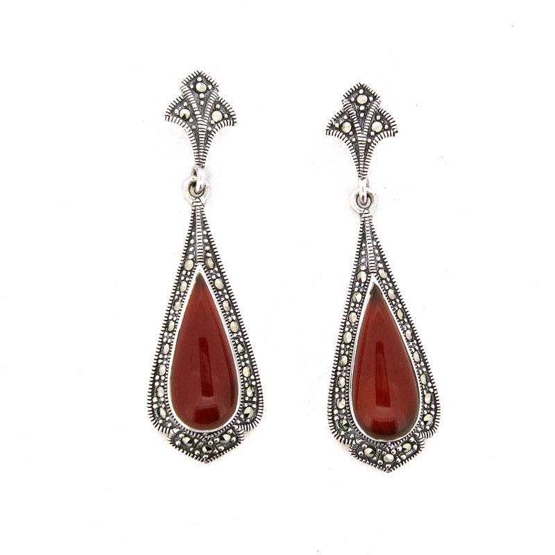 Silver sales carnelian earrings