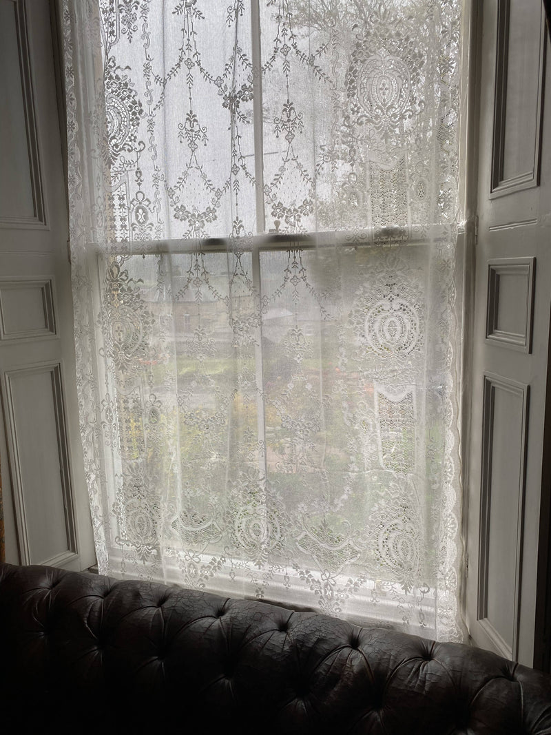 Leah - Victorian Style Cotton Lace Curtain Panel 150/160cms