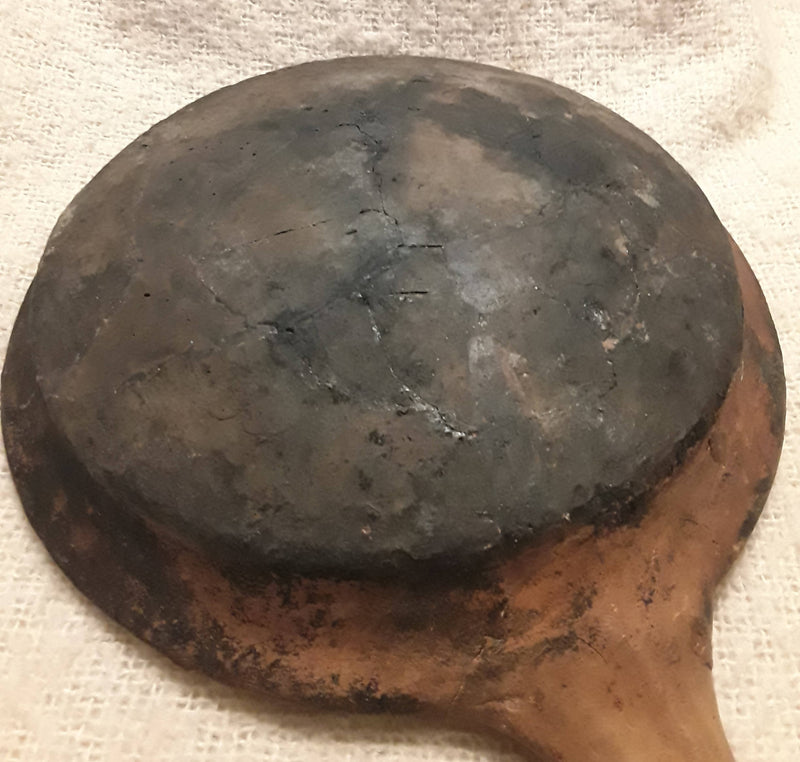 A Medieval Period Terracotta Shallow Skillet.