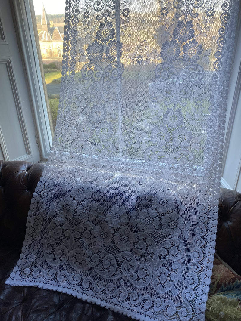 Country Cottage Style Cotton Lace Curtain 36”/90”readymade
