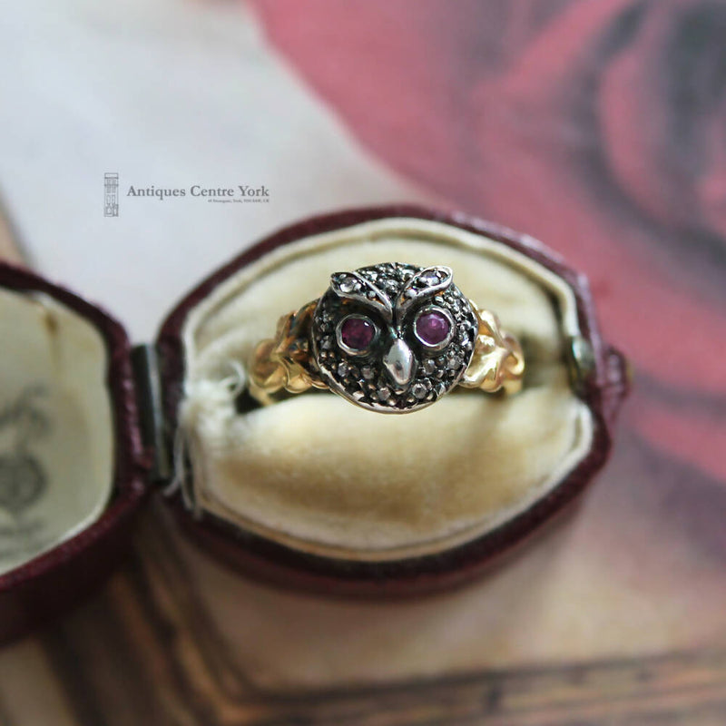14ct Ruby & Diamond Owl Ring