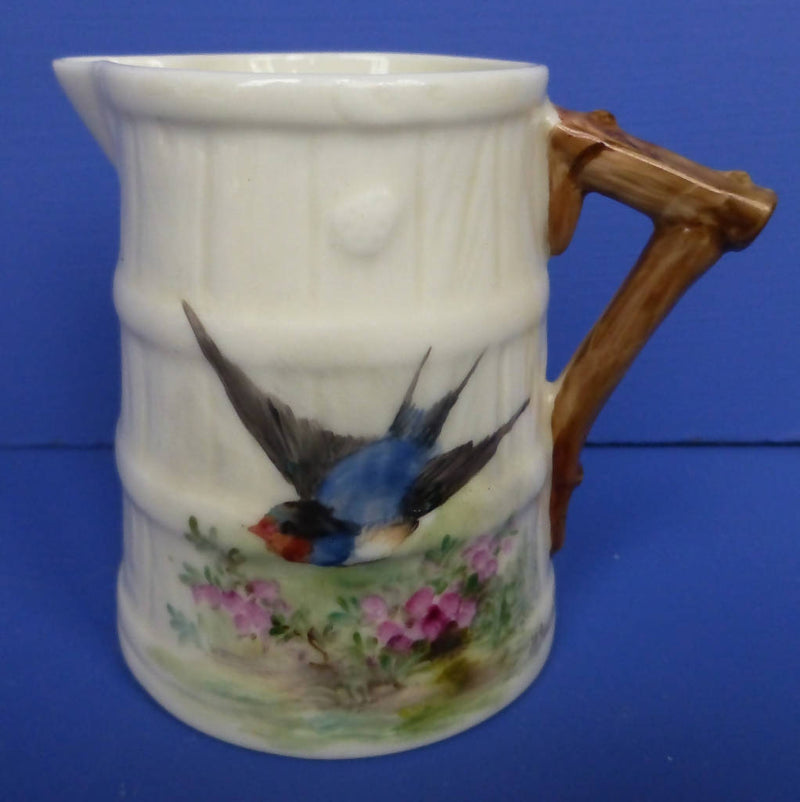 Royal Worcester Barrel Jug - Swallow Signed By William Powell