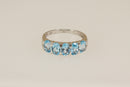 Silver & 5 Stone Blue Topaz Ring