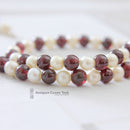 9ct Cultured Pearl & Garnet Necklace