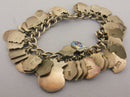 Vintage 1961 Silver Shield Crest Souvenir Travel Charm Bracelet 50 Charms 78 grams