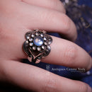 Georg Jensen 'Moonlight Blossom' Moonstone Cluster Sterling Silver Ring Size R1/2