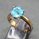 9ct gold blue topaz solitaire
