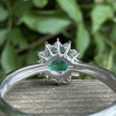 Vintage Emerald (0.34ct) Diamond (0.10ct) Cluster Ring
