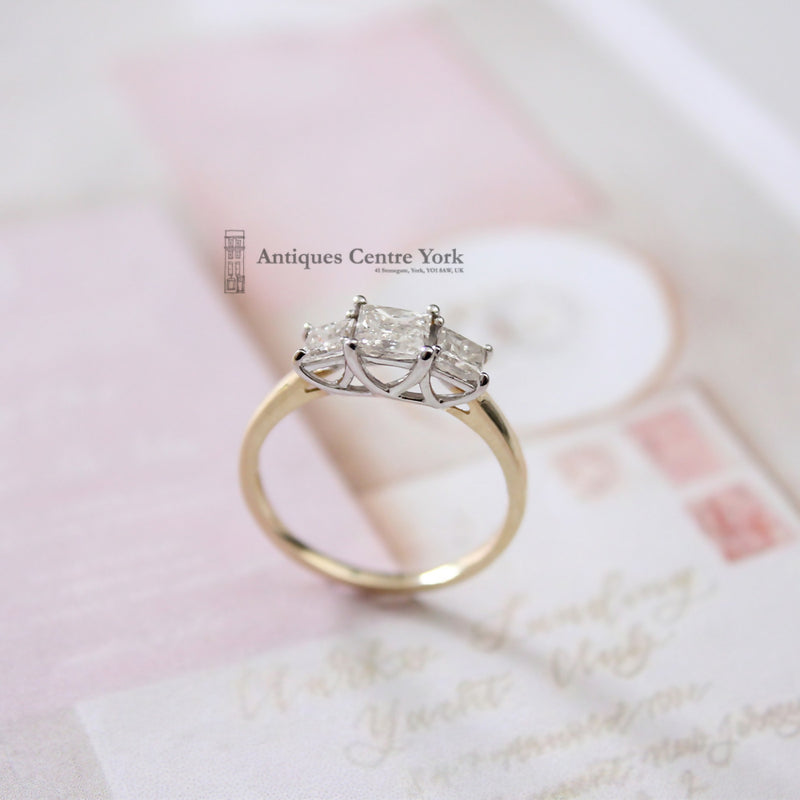 18ct Princess Cut Diamond 1.50cts Three Stone Ring