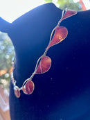 Norwegian 1932 Sterling Silver London Import Marked Ox Blood Red Enamel Necklace