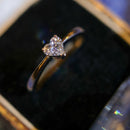 18ct White Gold Fancy Cut Heart Shape Diamond (0.42ct) Solitaire Ring Size Q