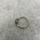 9ct Gold, Aquamarine and Diamond Ring