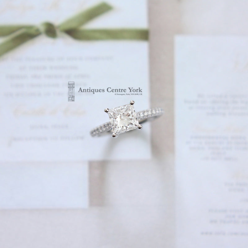 Platinum Certified Princess Cut Diamond Solitaire 1.53cts