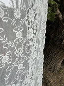 Victorianna classic period design cotton lace bone cream colour panel readymade 58"/60” cotton