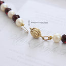 9ct Cultured Pearl & Garnet Necklace