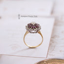 Vintage 18ct Ruby & Diamond Cluster Ring