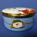 Border Fine Arts Limited Edition The Snowman, James and Father Christmas Enamel Round Box A3999 (Boxed)