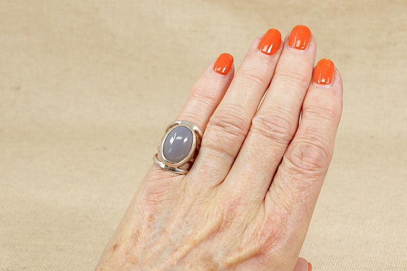 Silver & Agate Statement Ring