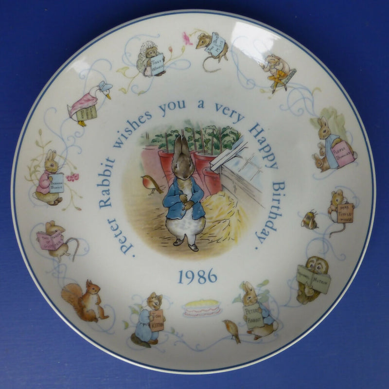 Wedgwood Beatrix Potter Peter Rabbit Happy Birthday Plate - 1986