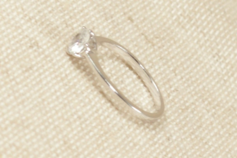 Silver & CZ Solitaire Ring