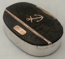 Early 19th Century Rose Gold, White Metal & Tortoiseshell Naval Snuff Box with Applied Fouled Anchor.