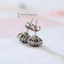 18ct White Gold Sapphire & Diamond Cluster Earrings