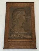 HRH Elizabeth II Bronze Portrait Profile Plaque, Royal Glasgow Institute of Fine Arts, circa 1952.