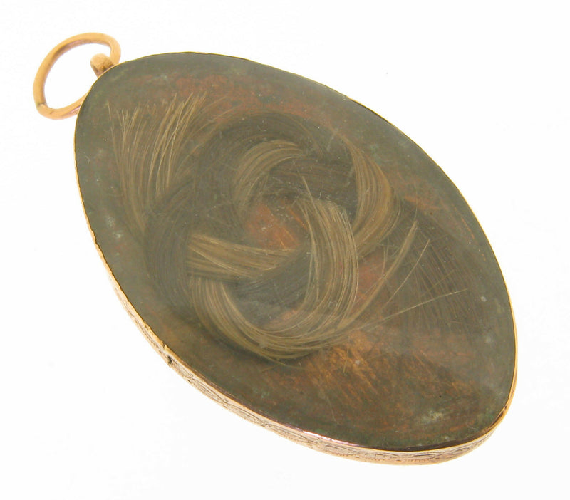 Georgian Navel Interest Gold Mourning Pendant