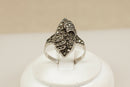 Art Deco Silver & Marcasite Navette Ring