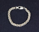 Heavy & Elegant Sterling Silver Rope Link Bracelet – 7½ Inches